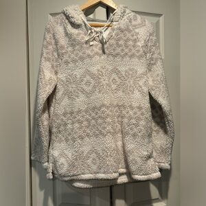 Dylan White Fleece Cozy Hoodie Sweatshirt Size S